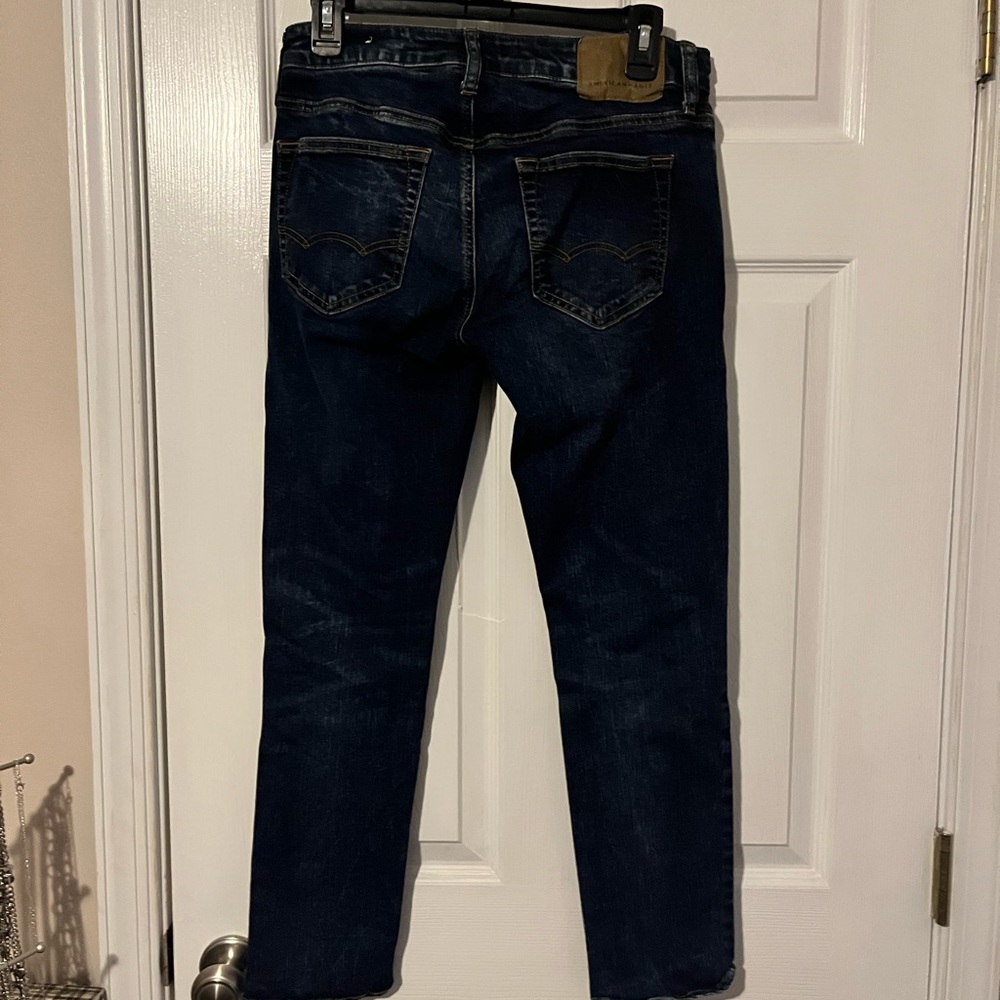 American eagle dark blue ripped jeans